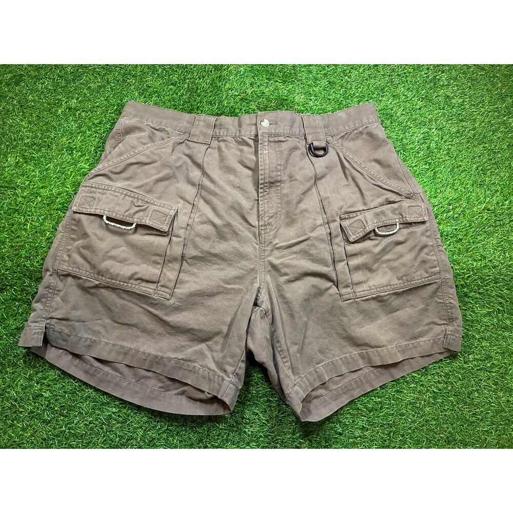 Columbia PFG Fishing Shorts Mens XL Brown Cotton Cargo Outdoor Hiking